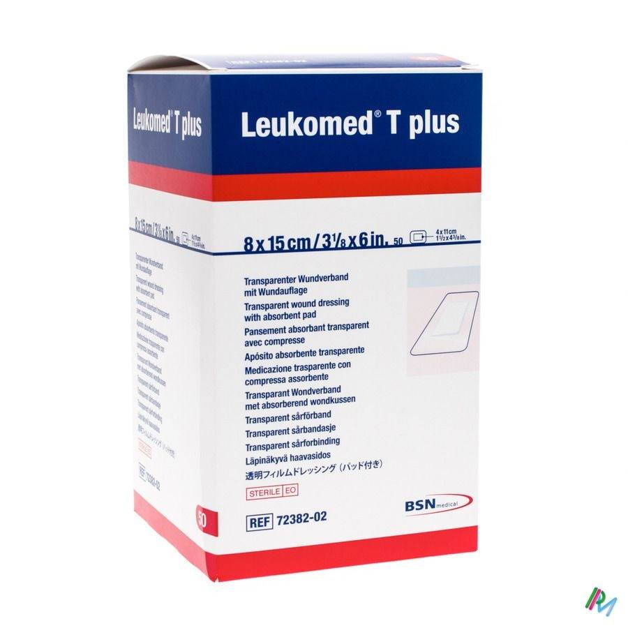 Apósitos de película transparente Leukomed T Plus de 8 cm x 15 cm
