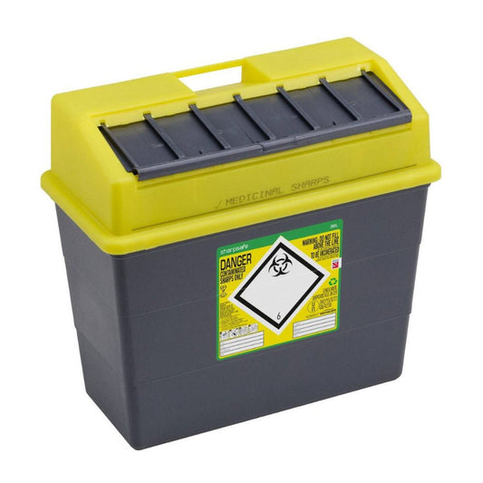 Contenedor de Punzantes Amarillo de 30 Litros Sharpsafe