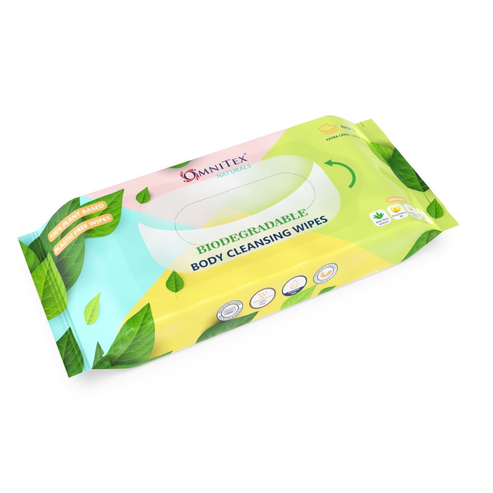 Toallitas limpiadoras corporales biodegradables Omnitex, paquete de 40
