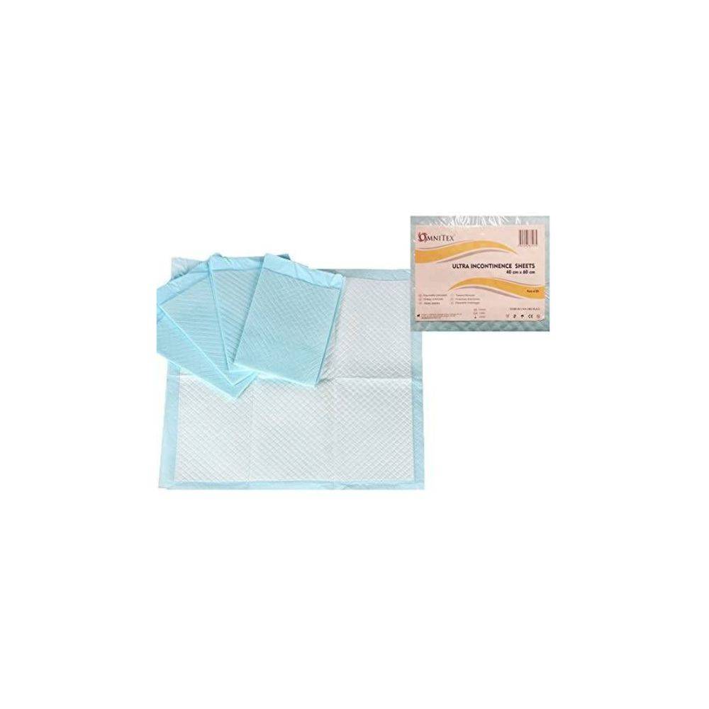 Omnitex Sábanas ultradesechables para incontinencia en silla, 40 cm x 60 cm, paquete de 25