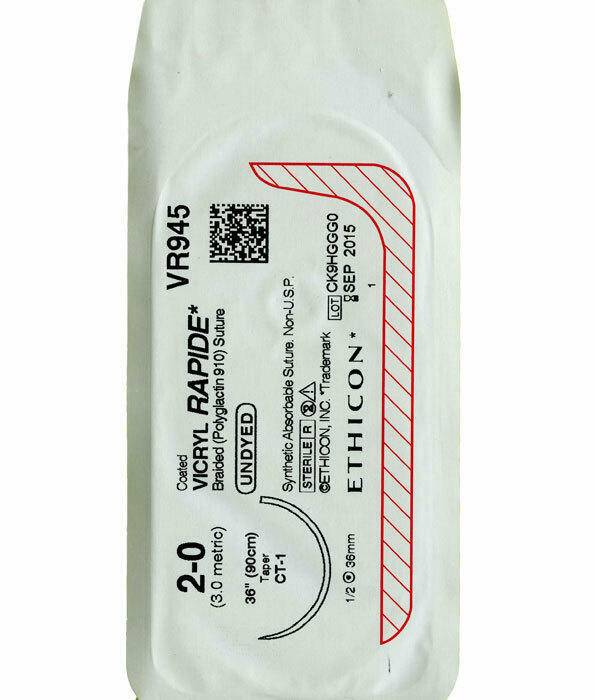 Sutura VICRYL rapide recubierta: 26 mm 75 cm sin teñir 2-0 Simple