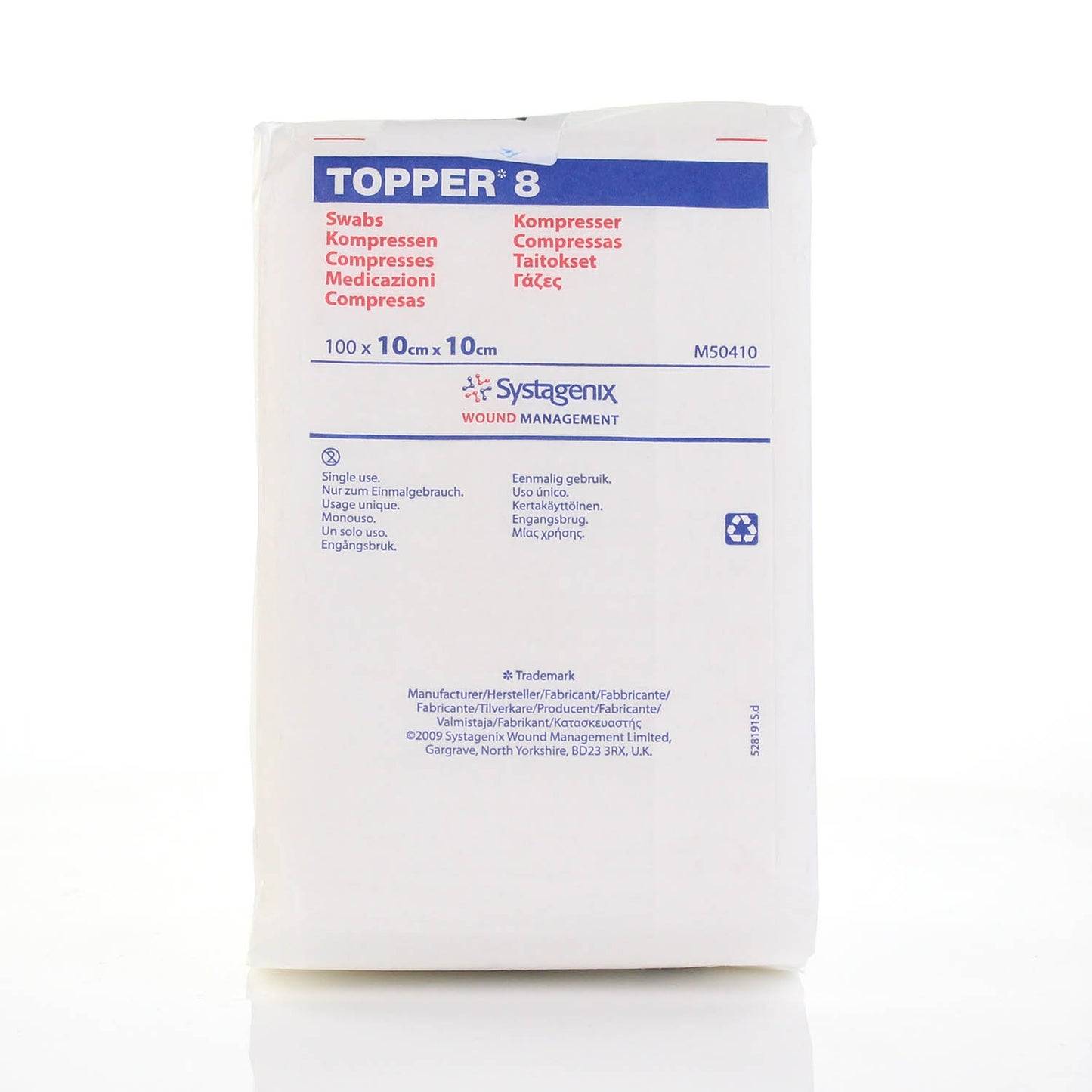 Topper de 10 cm x 10 cm, 8 hisopos no estériles de 4 capas, paquete de 100 J&J