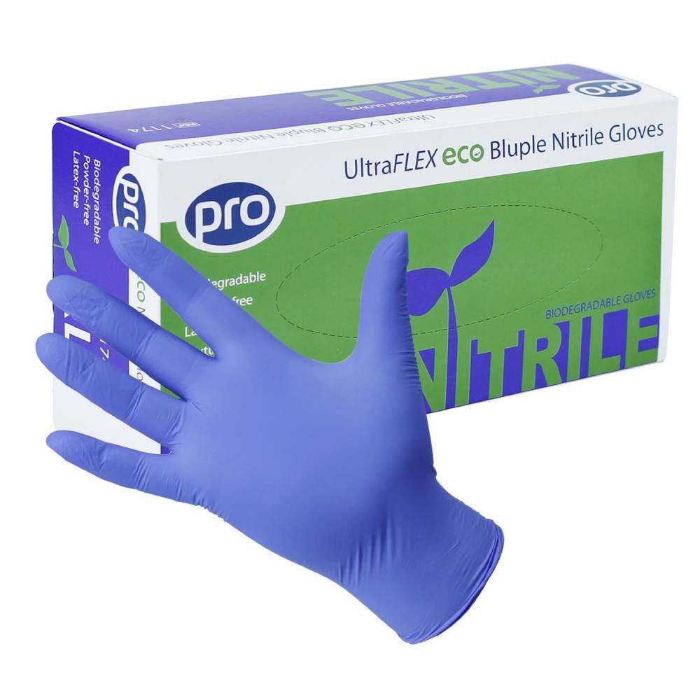 Guantes PRO UltraFLEX Eco Bluple Nitrilo Caja de 100