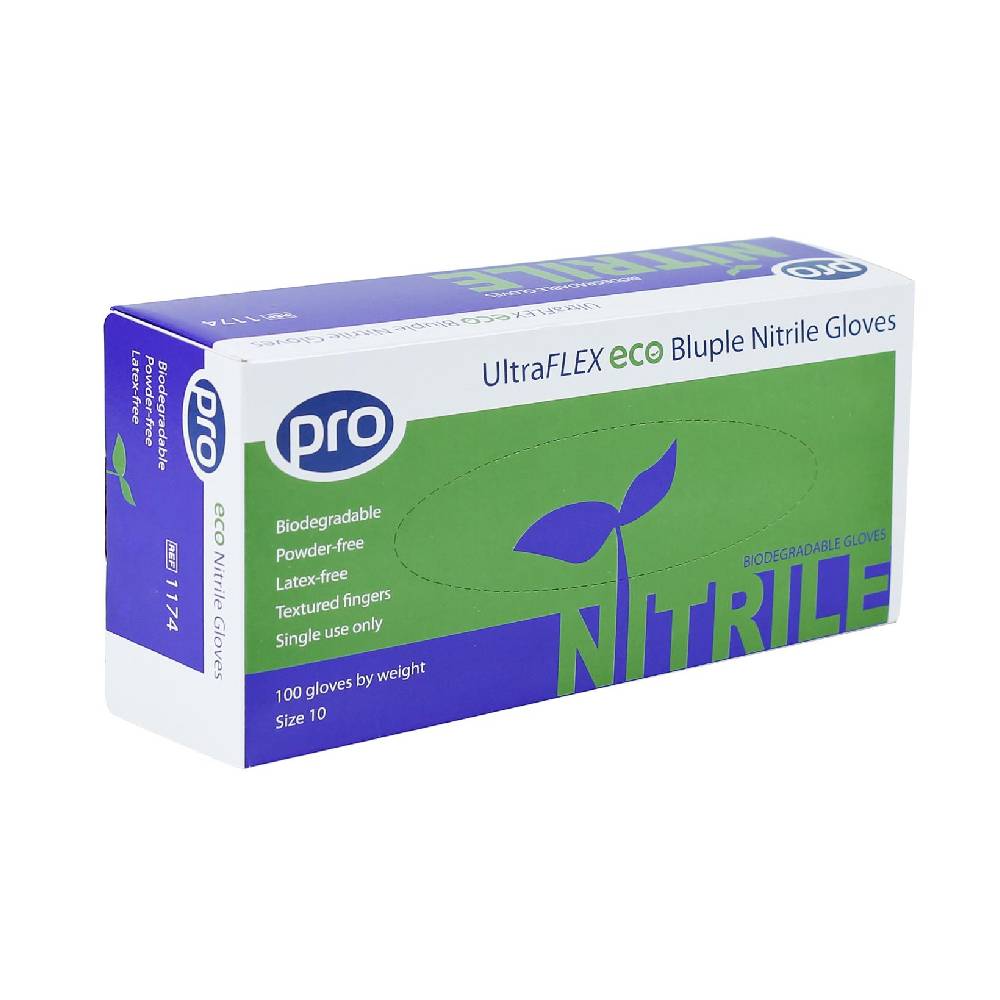 Guantes PRO UltraFLEX Eco Bluple Nitrilo Caja de 100