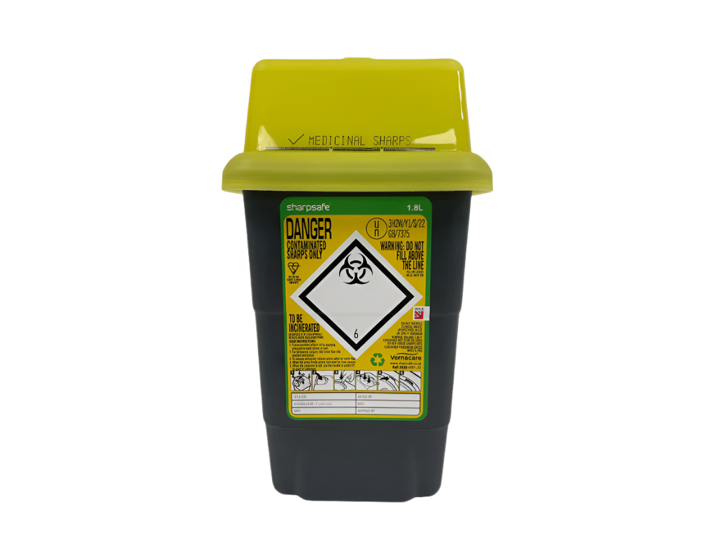 Contenedor de Punzantes Amarillo Sharpsafe de 1.8 Litros
