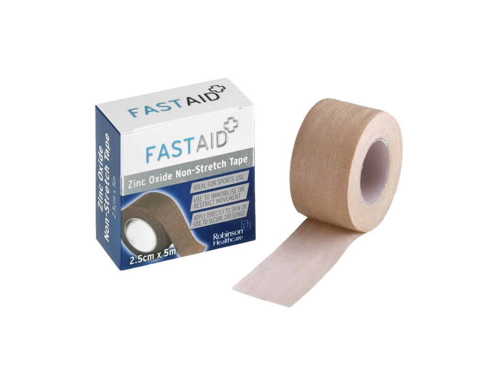 Cinta adhesiva no elástica de óxido de zinc Fast Aid de 2,5 cm x 5 m