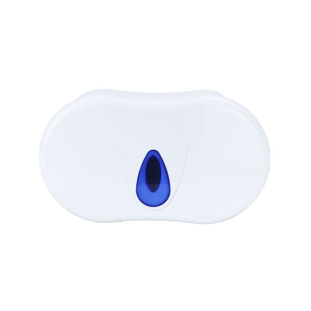 PRO Micro Jumbo Twin Toilet Roll Dispenser White Plastic