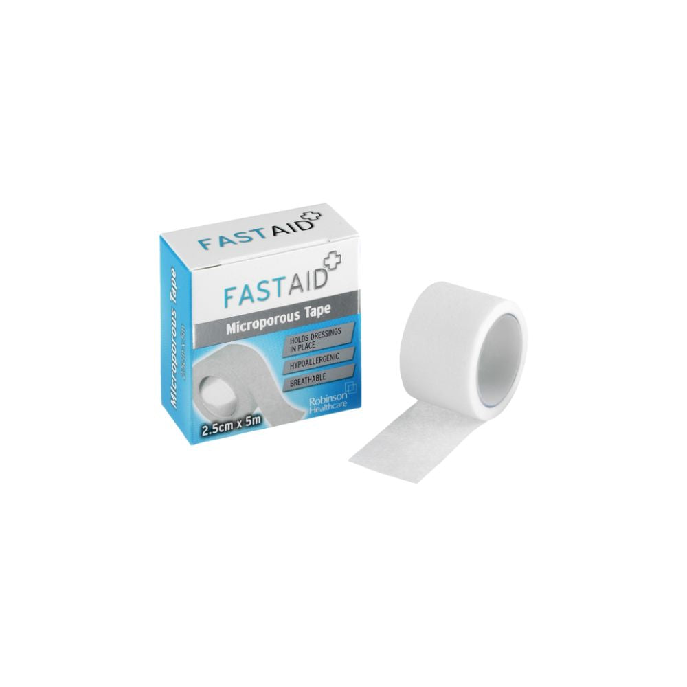 Cinta microporosa Fast Aid de 2,5 cm x 5 m