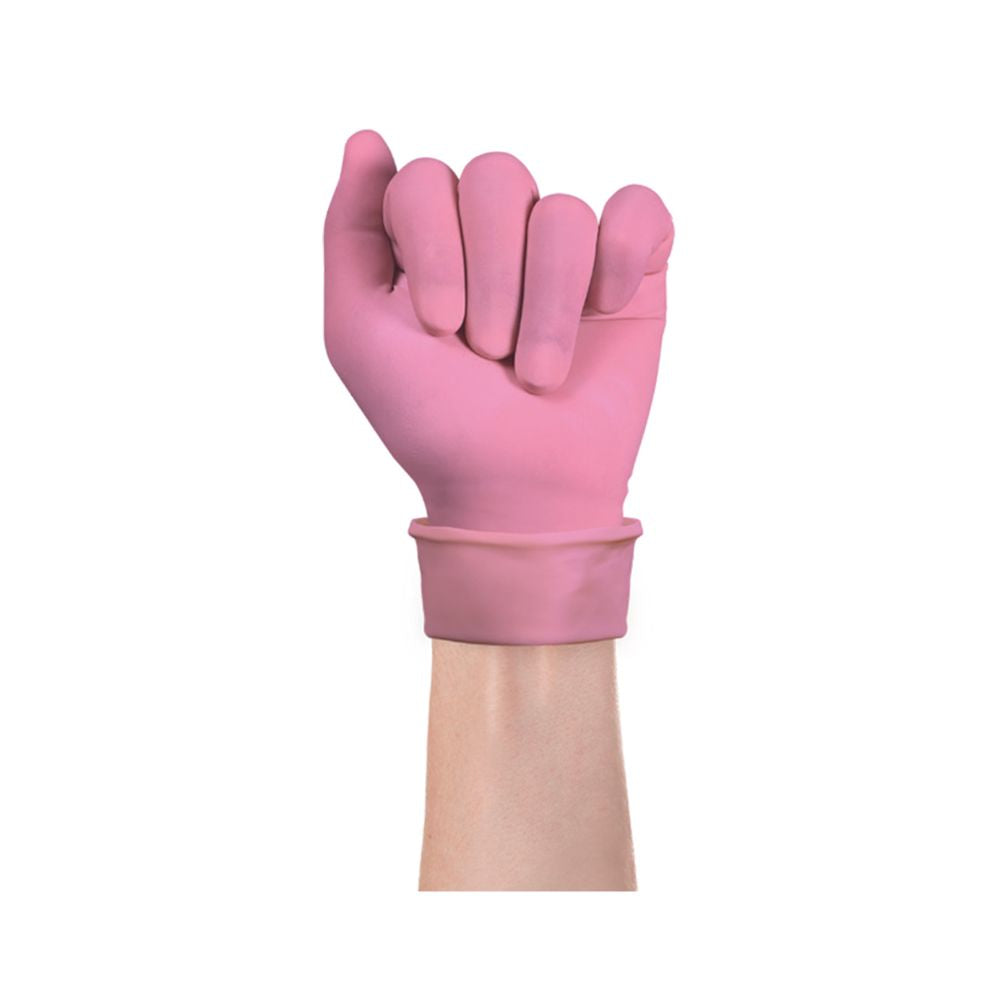 Caja de 100 guantes de examen de nitrilo rosa Ansell Micro-Touch NitraFree