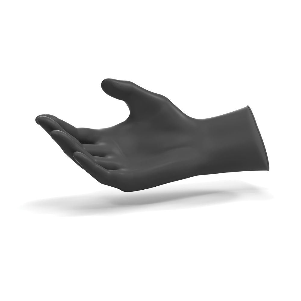 Guantes de examen de nitrilo negro Ansell Microflex MidKnight Touch, caja de 100