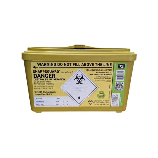 Contenedores para objetos punzantes Sharpsguard amarillos de 1 litro