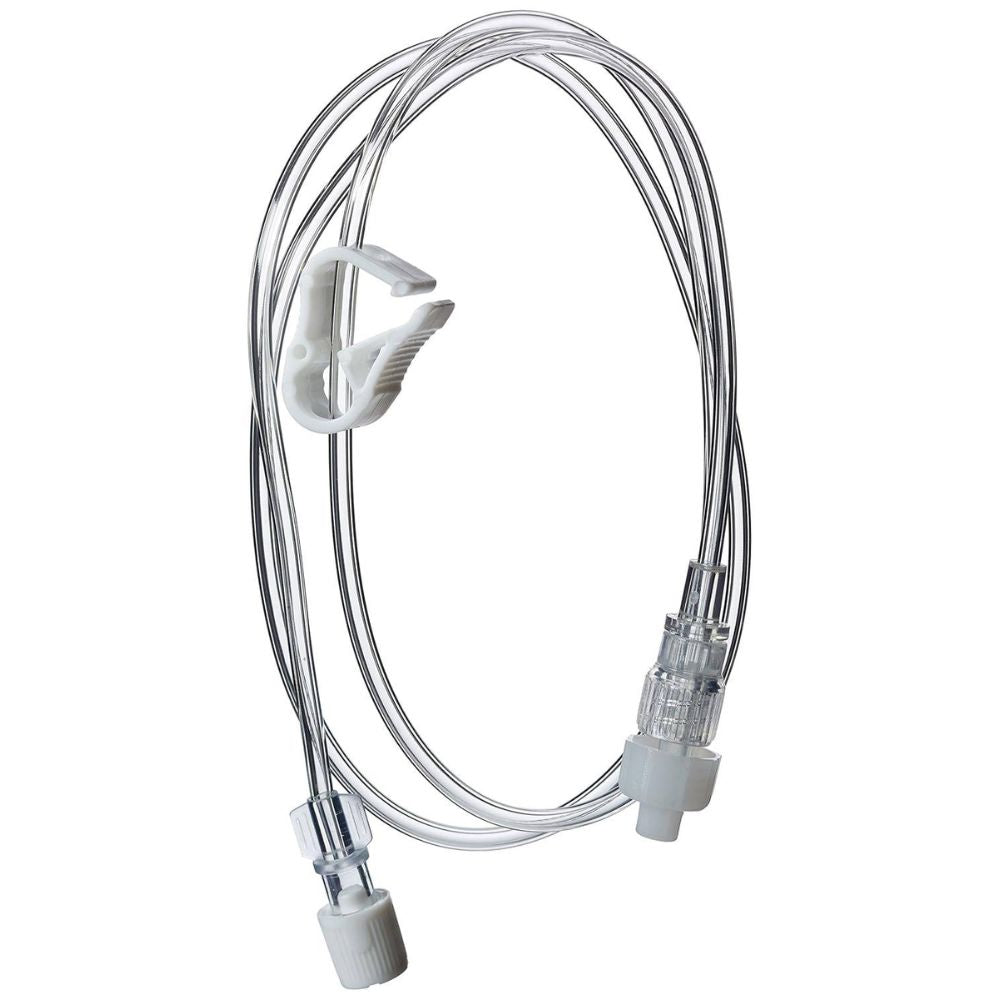 Juego de extensión universal de 1,5 m x 1,6 mm con orificio estrecho LuerLock macho/hembra