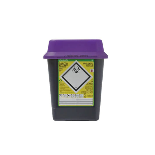 Contenedor de Punzantes Sharpsafe Púrpura de 5 Litros