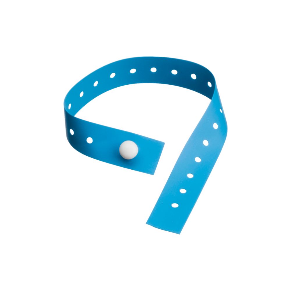 Banda para adulto de un solo uso con torniquete azul y cierre con un solo botón