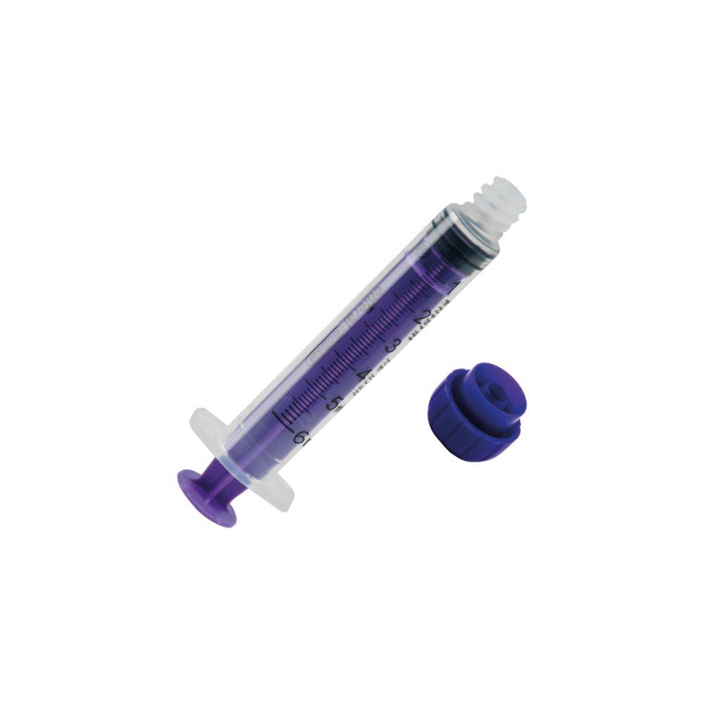 Jeringa desechable de baja dosis ISOSAF de 6 ml con ENFit y tapa de ajuste a presión