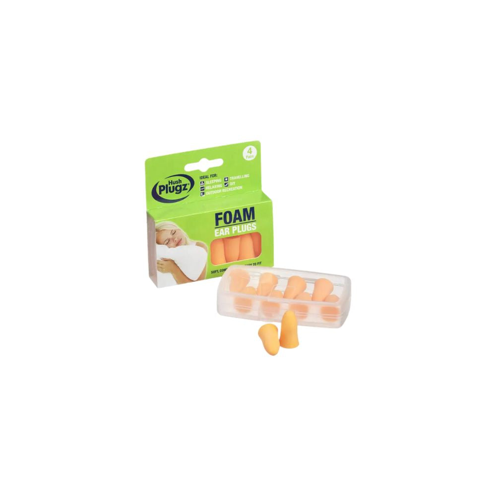 Tapones para los oídos de espuma Hush Plugz de 4 pares