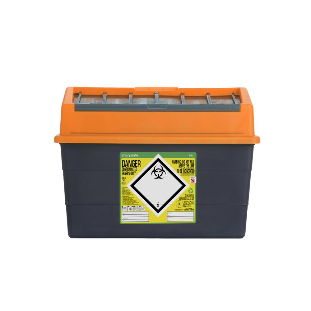 Contenedor de Punzantes Sharpsafe Naranja de 24 Litros