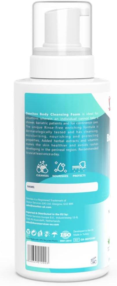Espuma Limpiadora Corporal Sin Enjuague Omnitex 500ml