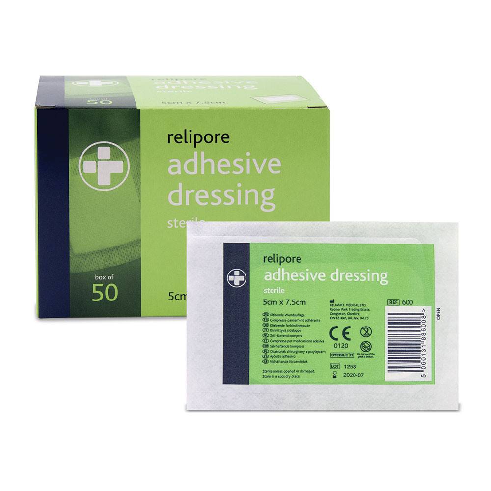 Apósitos adhesivos Relipore de 5 cm x 7,5 cm, paquete de 50
