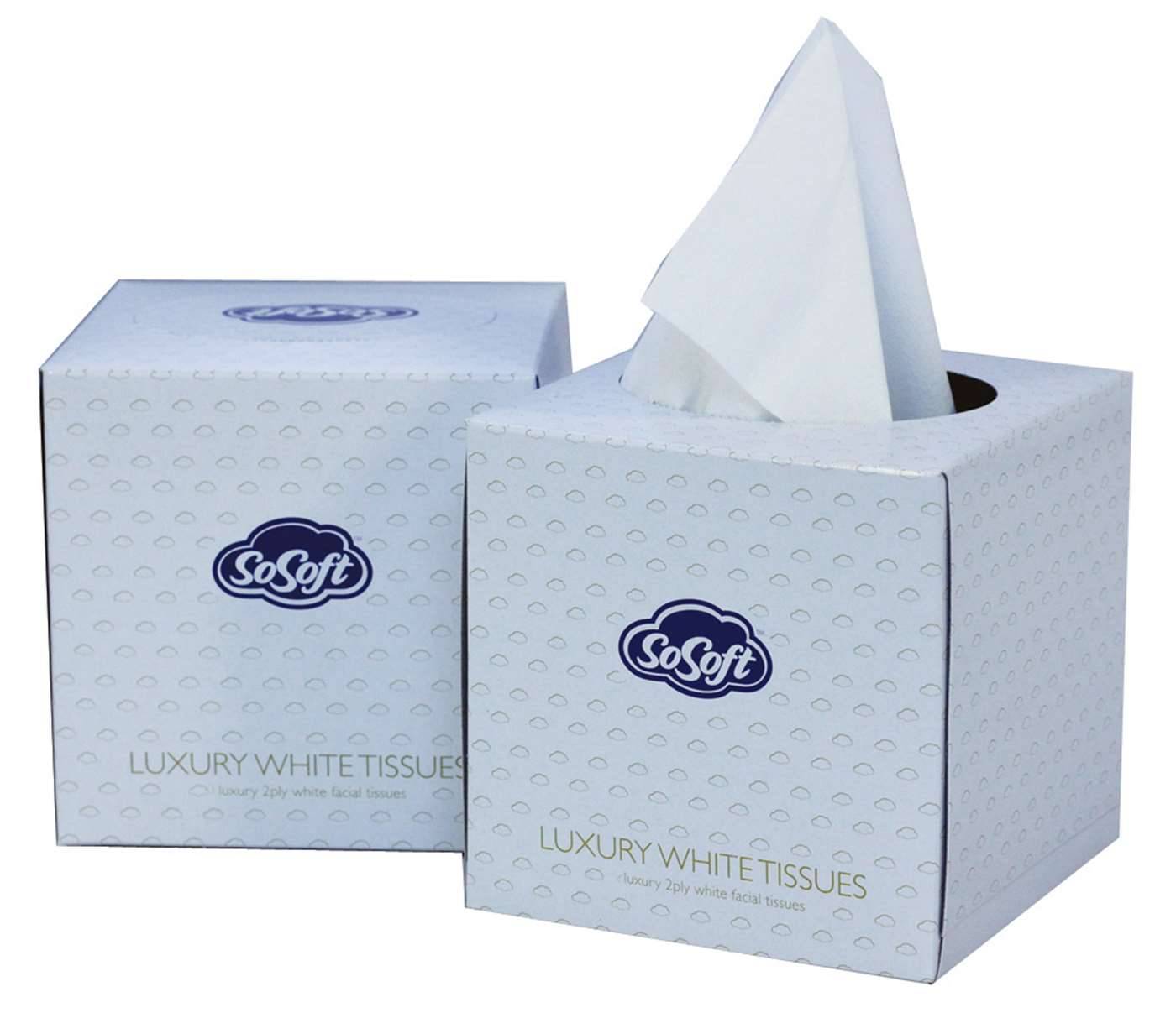 Caja de 70 pañuelos de papel de lujo SoSoft Cube