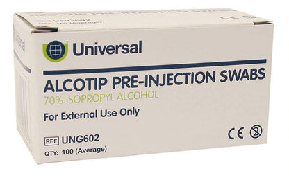 Hisopos universales para preinyección Alcotip Toallitas con alcohol al 70%