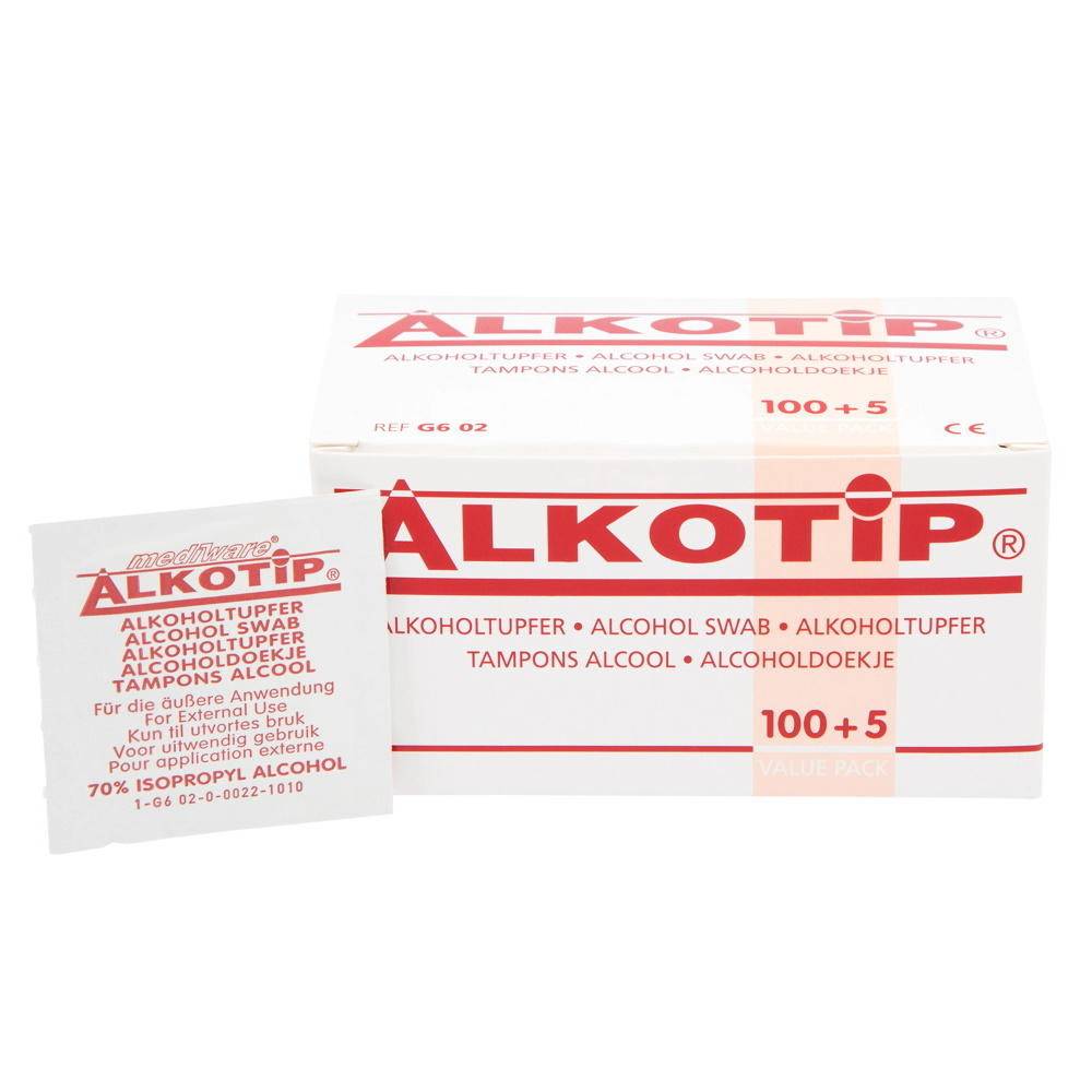 Hisopos con alcohol preinyectable Alkotip al 70 %