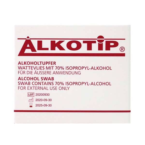 Alkotip 70% hisopos con alcohol preinyectables, paquete de 250