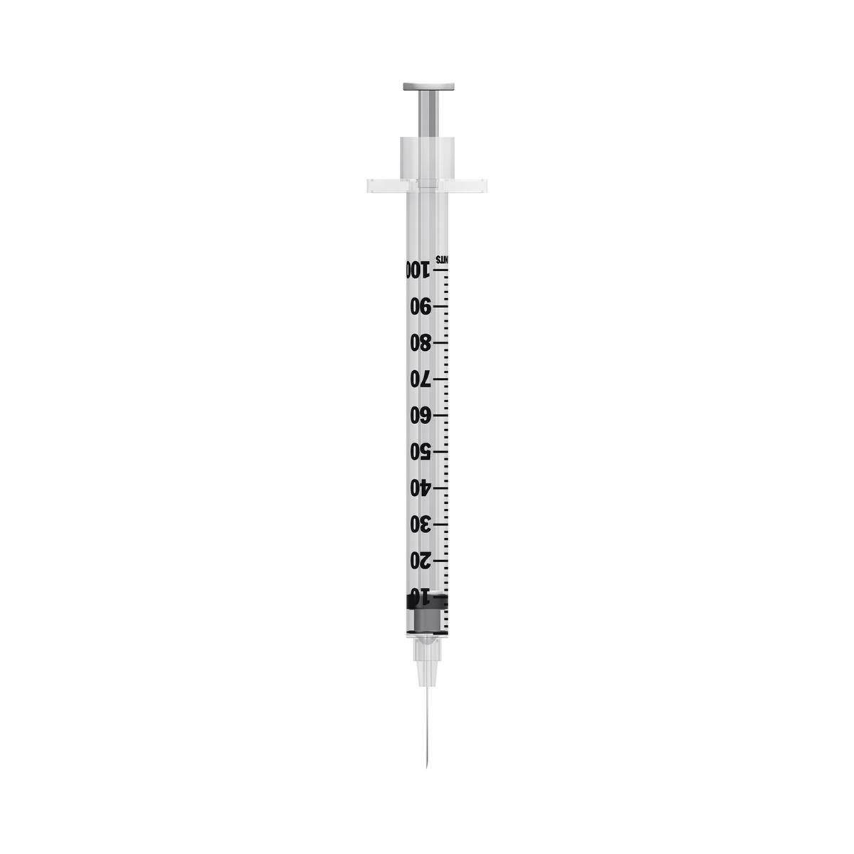 Jeringa y aguja microfina BD de 1 ml, 29 G, 12,7 mm, u100 (envueltas individualmente)