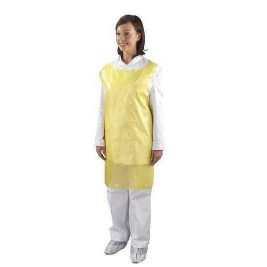Delantales Desechables de Polietileno Amarillo x 100