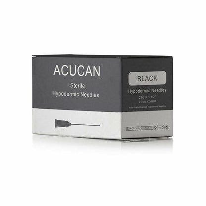 Acucan 22g Black 1.5 inch Acucan Needles UKMEDI UK Medical Supplies