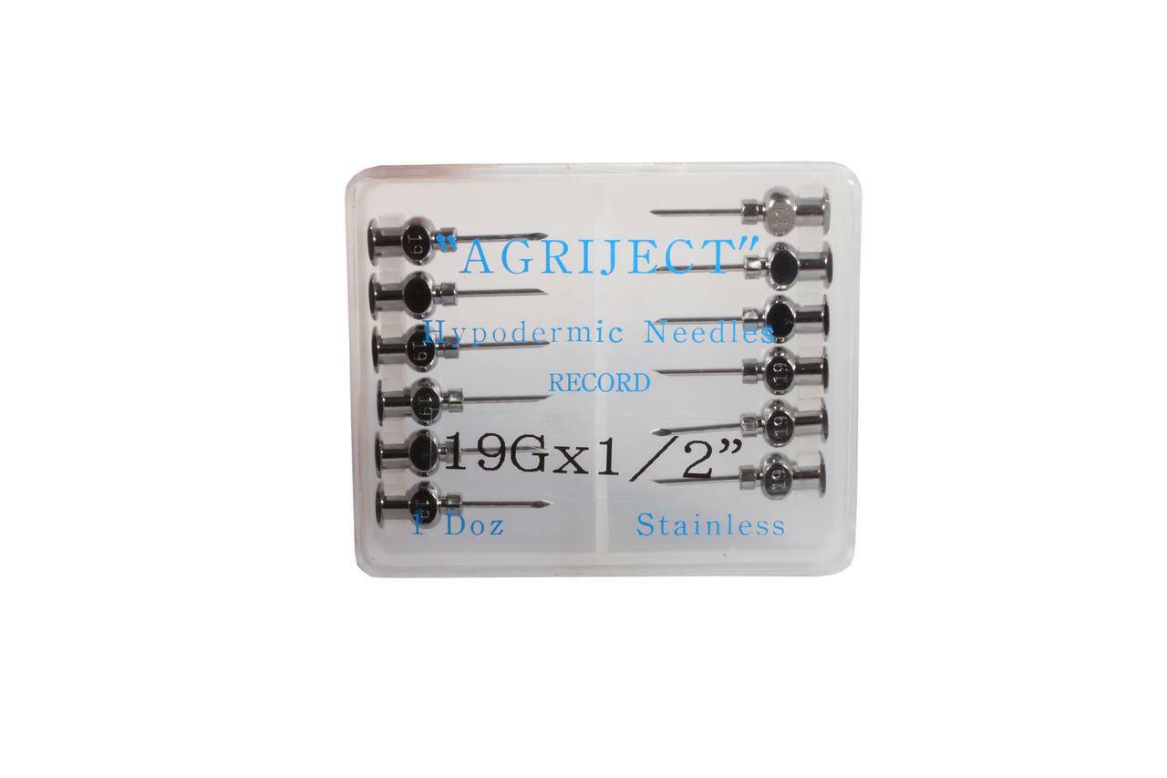 Agujas Agriject Record Fit de 19 g y 1/2 pulgada x 12