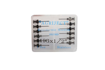 Agujas Agriject Record Fit de 19 g y 1/2 pulgada x 12