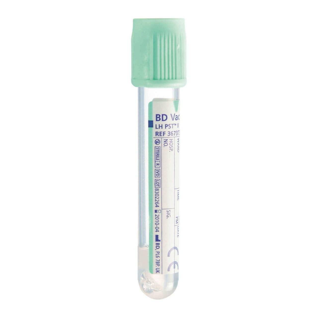 BD Vacutainer PST II Tubo de plástico de 8 ml con cierre Hermogard verde claro