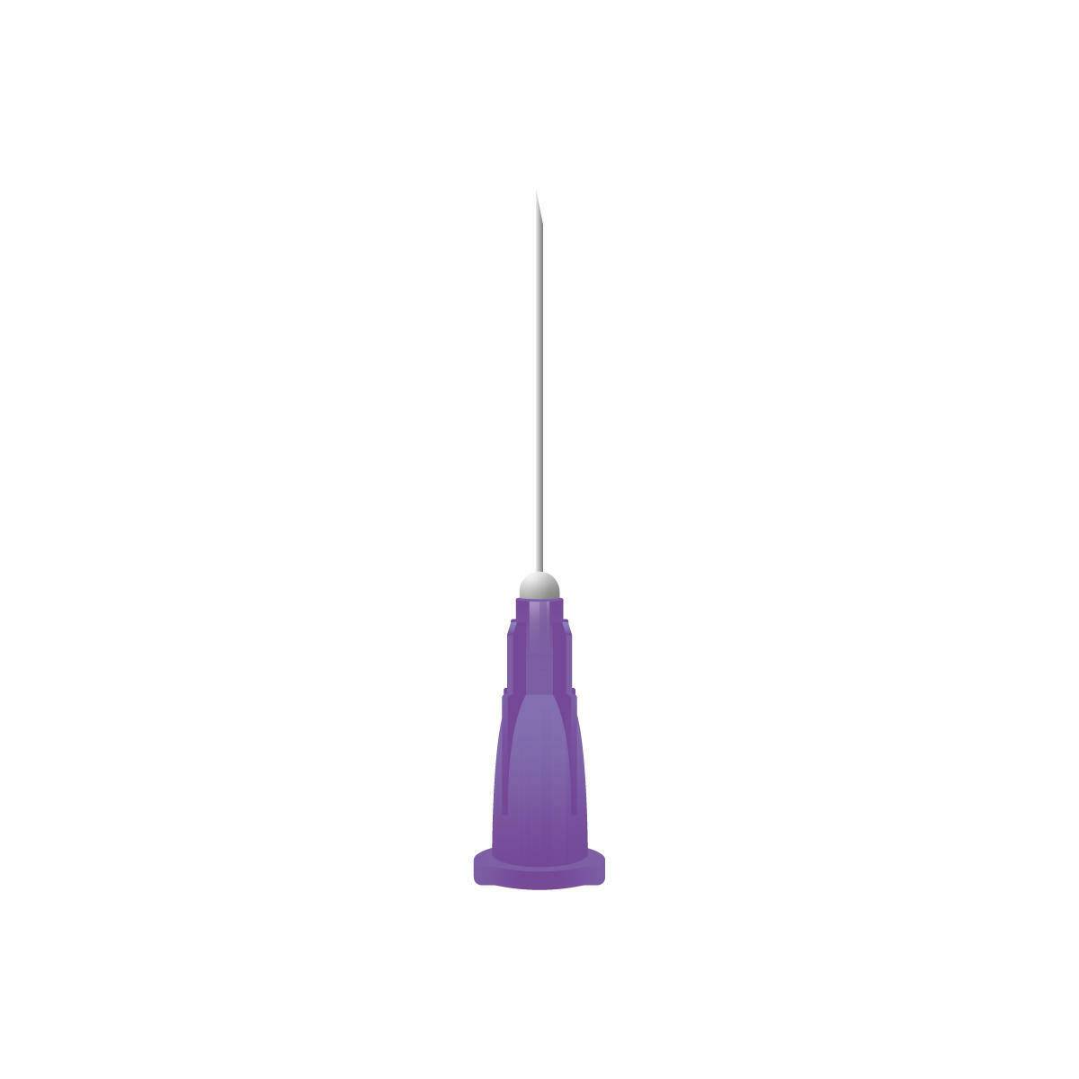 Agujas Unisharp de 1 pulgada y 24 g de color morado