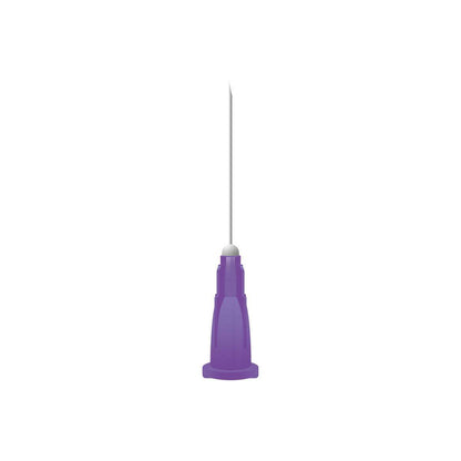 Agujas Unisharp de 1 pulgada y 24 g de color morado