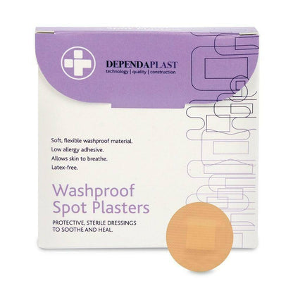 Apósitos para manchas resistentes al lavado Dependaplast - 2,2 cm x 100