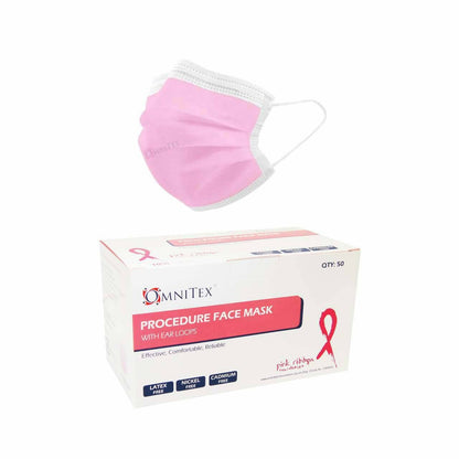 Mascarilla facial quirúrgica tipo IIR x 50 (rosa)