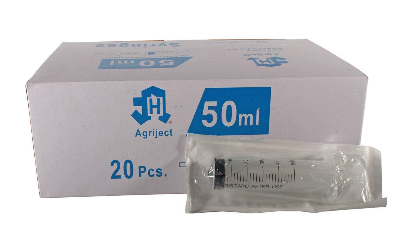 Jeringa Agriject de 50 ml con punta lateral Luer Slip