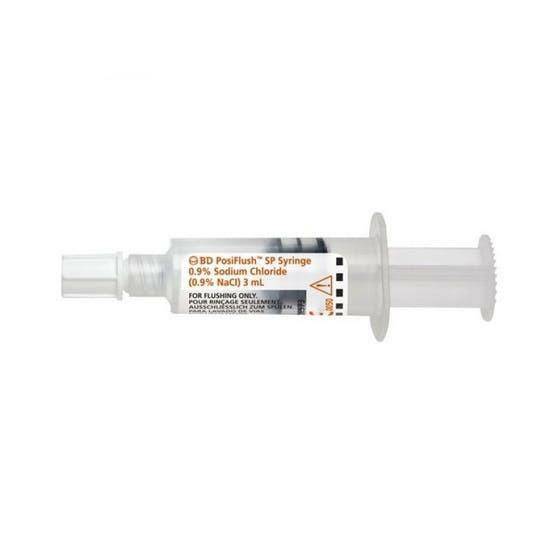 3 ml de solución salina PosiFlush SP (vía de fluido estéril)