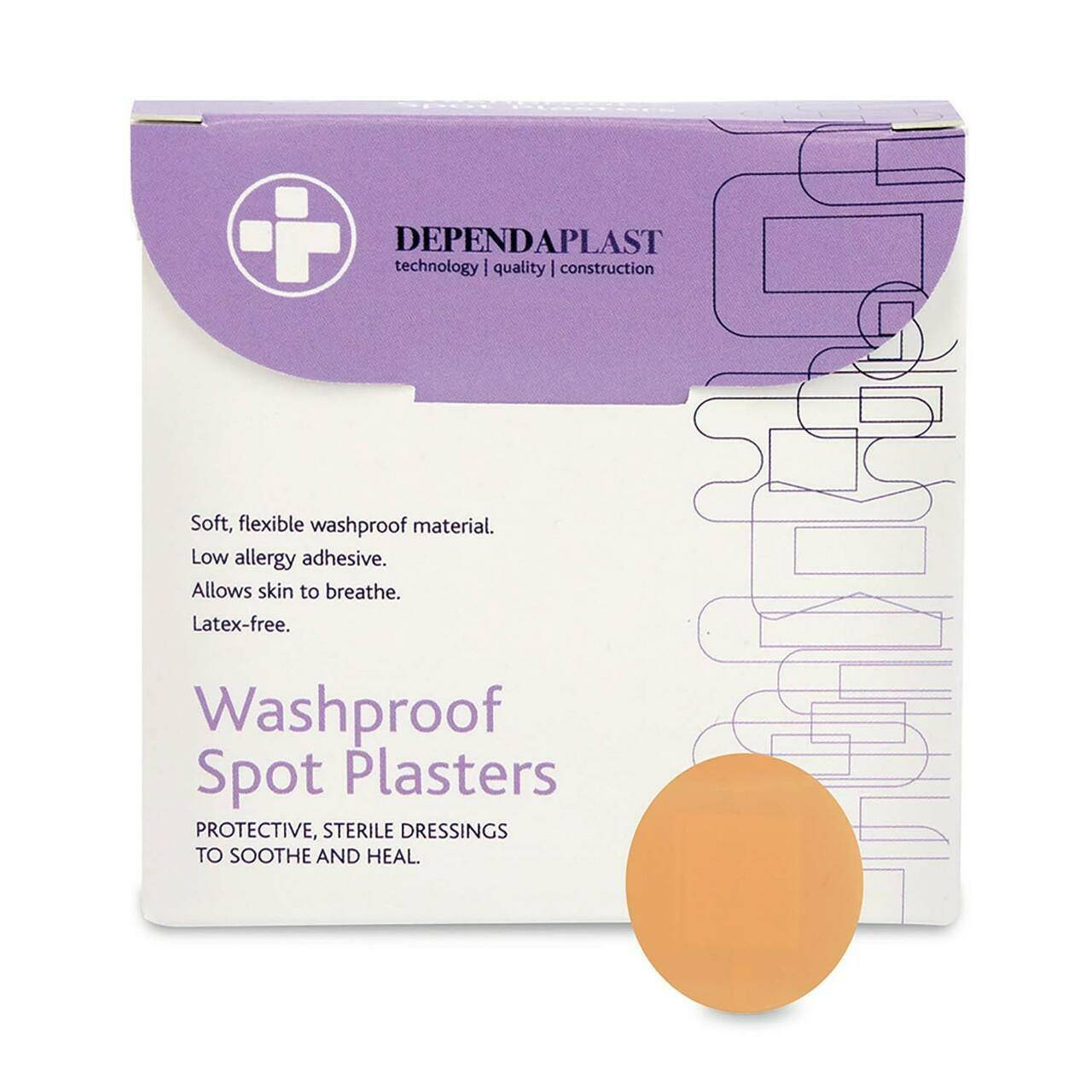 Dependaplast Apósitos para manchas no perforados, resistentes al lavado, 2,2 cm x 100