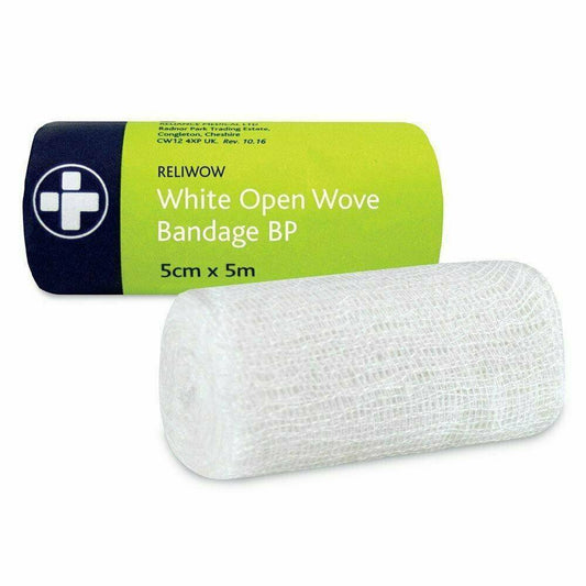 Vendas WOW de tejido abierto, color blanco, 5 cm x 5 m