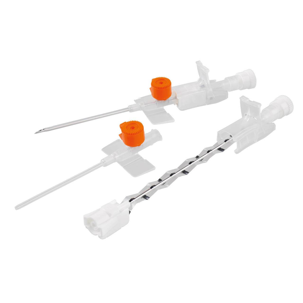 Cánula de seguridad BD Venflon Pro naranja de 14 g y 45 mm con puerto de inyección
