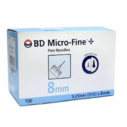 Agujas para bolígrafo microfinas BD de 31 g y 8 mm