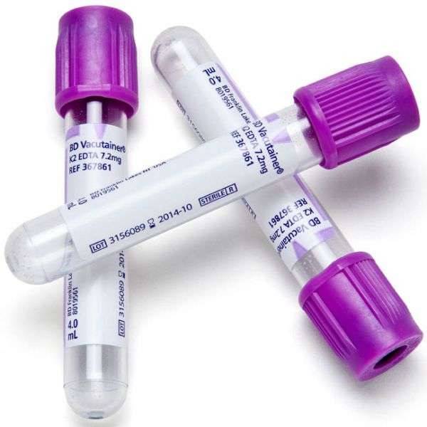 Tubos de extracción de sangre de lavanda BD Vacutainer 4 ml EDTA K2E