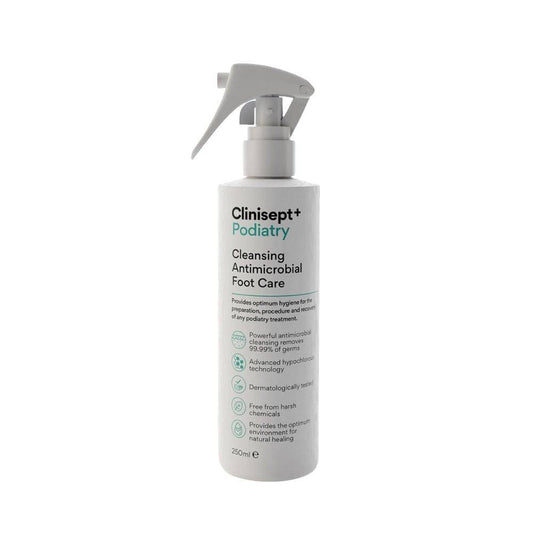 Clinisept+ Podiatry 250ml inc Trigger Spray Antimicrobial Foot Care Spray CLINI250TS UKMEDI.CO.UK