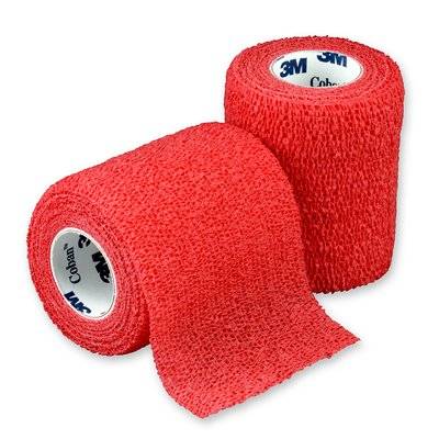 7.5cm x 4.5m 3M Coban Self-Adherent Bandage Red - UKMEDI