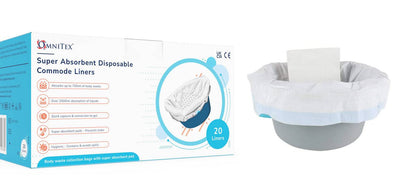 Omnitex - Forros desechables para inodoro/baño, 2500 ml, caja de 20