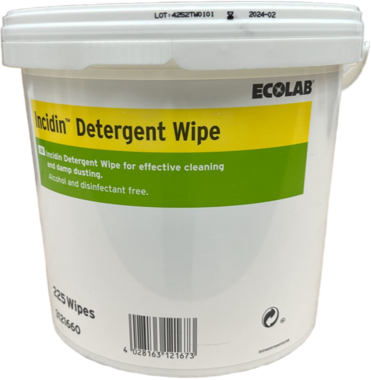 Ecolab Incidin Detergent Wipe 225 Cubo de toallitas