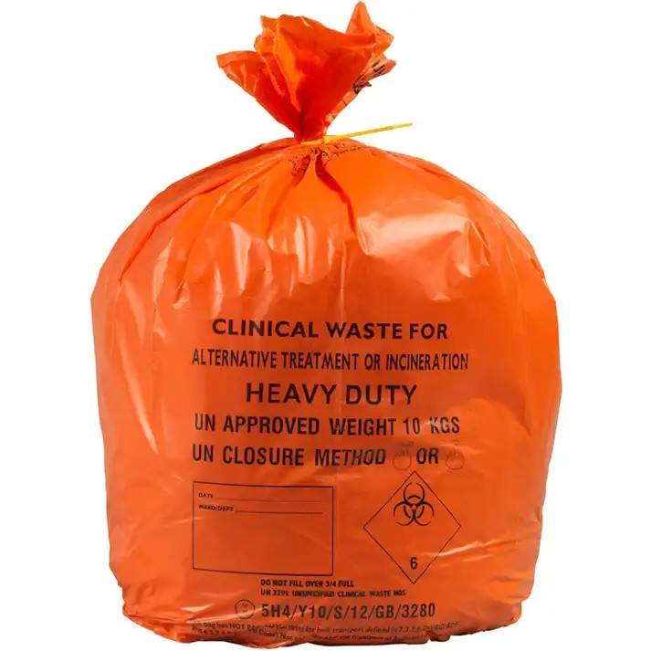Bolsas para desechos clínicos Orange Duty de 28 x 38 pulgadas, rollo de 90 litros de 25