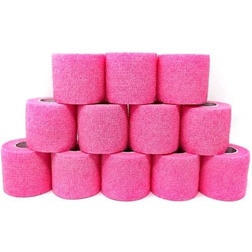 5cm x 4.5m Inksafe Pink Self Adherent Cohesive Bandages Box of 12 - UKMEDI